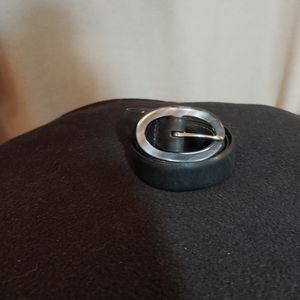 🌼4/$20 Blac Belt w/aPlastic Silver Marbled Buckle